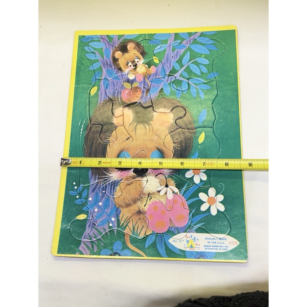 VTG (4) Tee Pee Toys Big Eye Animals Frame Tray Puzzles 8.5" x 11.75"  No 577 - Picture 13 of 13